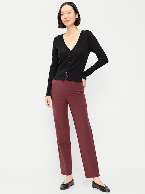 High-Waisted Pixie Straight Pants