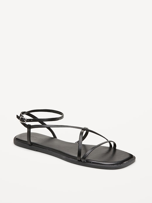 Image number 1 showing, Strappy Faux-Leather Sandals