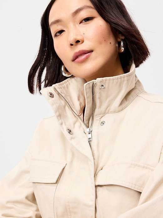 Image number 5 showing, Cinched-Waist Satin Utility Jacket