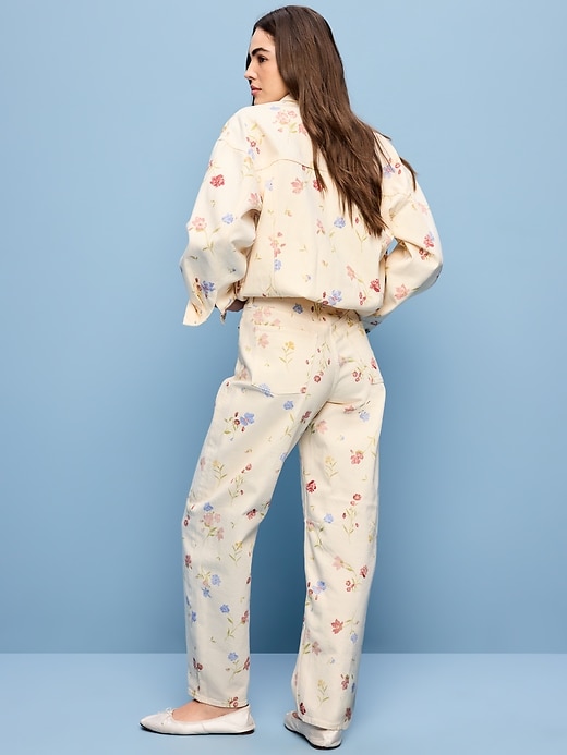 L'image numéro 3 présente Pantalon coupe baril longueur cheville à taille haute