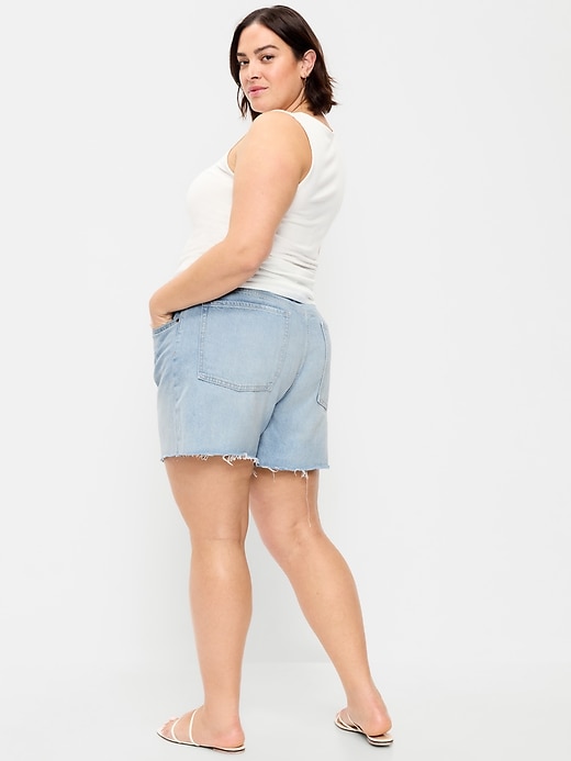 Image number 6 showing, High-Waisted Wow Baggy Jean Shorts -- 5-inch inseam