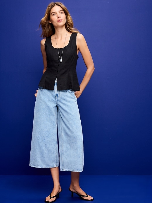 Image number 1 showing, Mid-Rise Baggy Culottes
