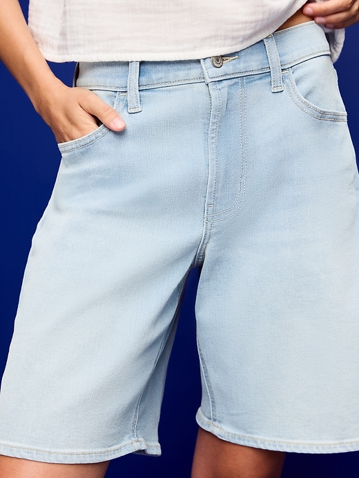 Image number 5 showing, High-Waisted Wow Jean Shorts -- 9-inch inseam