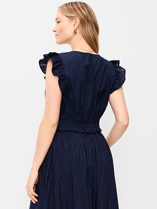 Image number 6 showing, Flutter-Sleeve Poplin Top