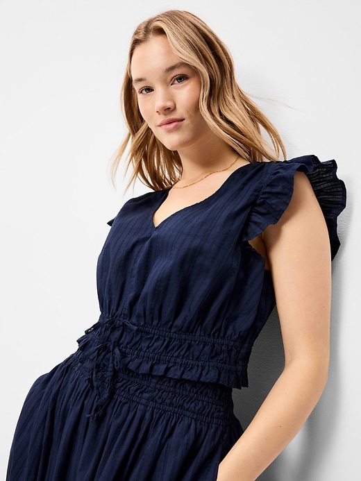 Image number 3 showing, Flutter-Sleeve Poplin Top