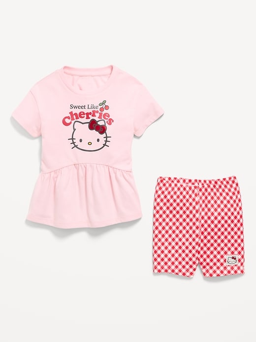 Image number 2 showing, Hello Kitty® Short-Sleeve Graphic T-Shirt and Biker Shorts Set for Toddler Girls