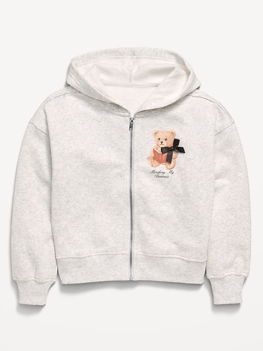 Image number 1 showing, Favorite Fleece Graphic Zip-Front Hoodie for Girls