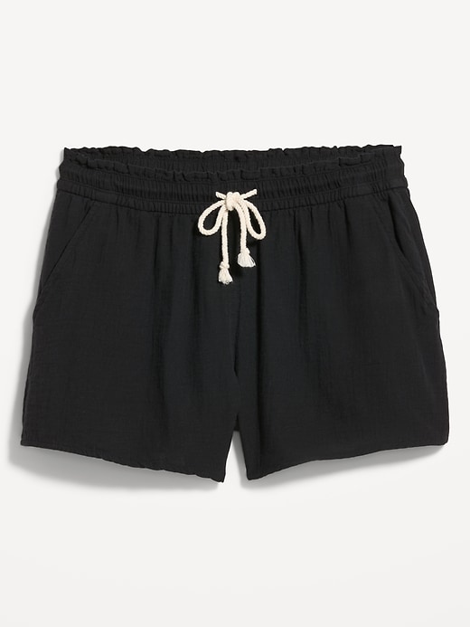 Image number 1 showing, High-Waisted Crinkle Gauze Shorts