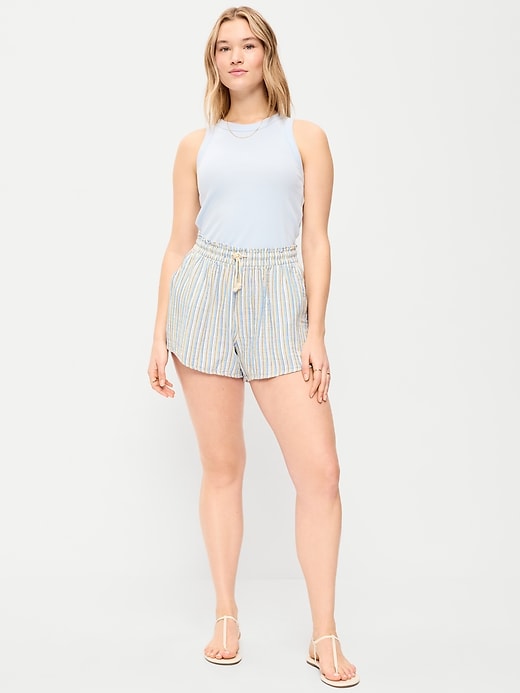 Image number 4 showing, High-Waisted Crinkle Gauze Shorts