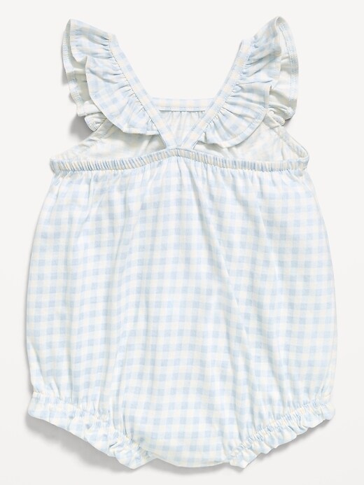 Image number 2 showing, Printed Sleeveless Ruffle-Trim Romper for Baby