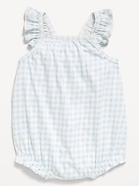 Image number 1 showing, Printed Sleeveless Ruffle-Trim Romper for Baby