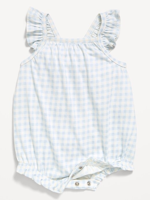 Image number 3 showing, Printed Sleeveless Ruffle-Trim Romper for Baby