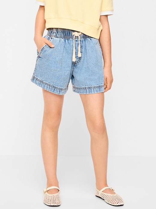 Image number 1 showing, High-Waisted Pull-On Jean Shorts for Girls