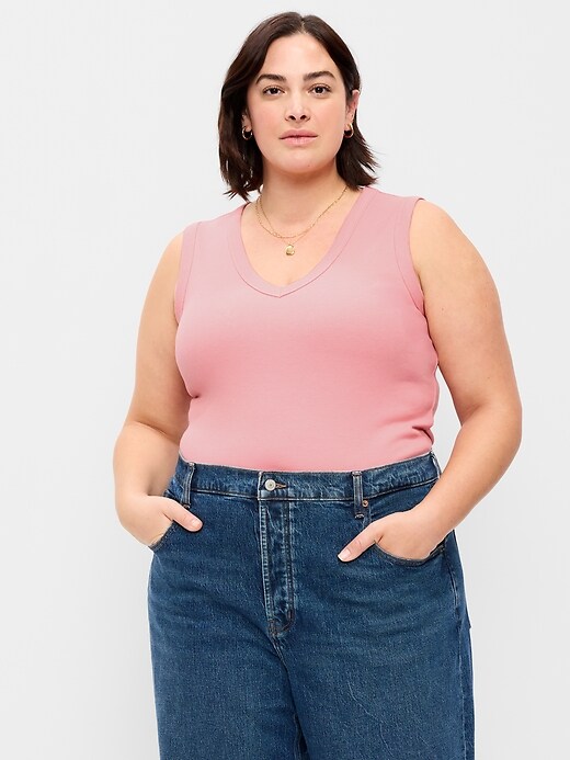 Image number 7 showing, Snug Crop V-Neck Tank Top