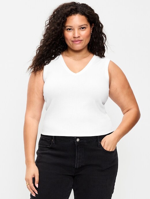 Image number 7 showing, Snug Crop V-Neck Tank Top