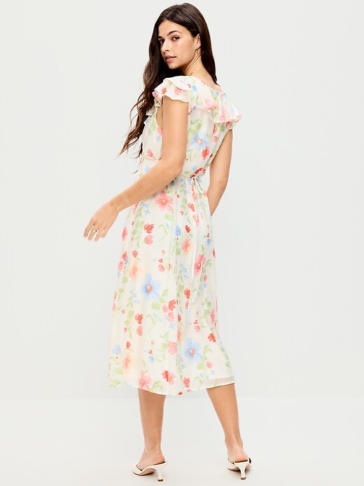 Image number 2 showing, Ruffle-Sleeve Fit & Flare Midi Dress