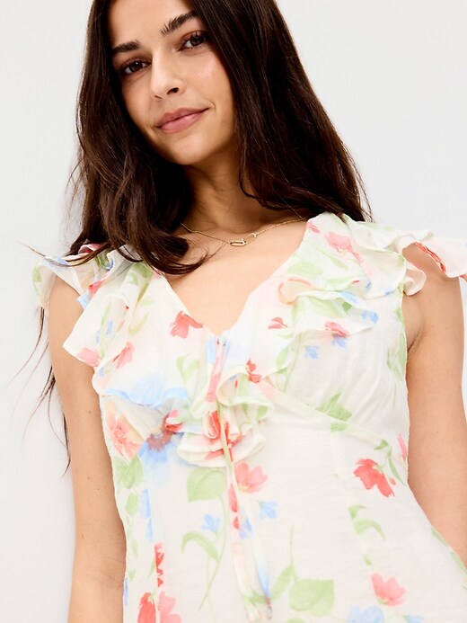 Image number 4 showing, Ruffle-Sleeve Fit & Flare Midi Dress