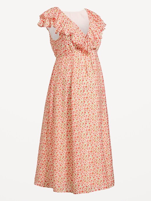 Image number 2 showing, Maternity Ruffle-Sleeve Midi Dress