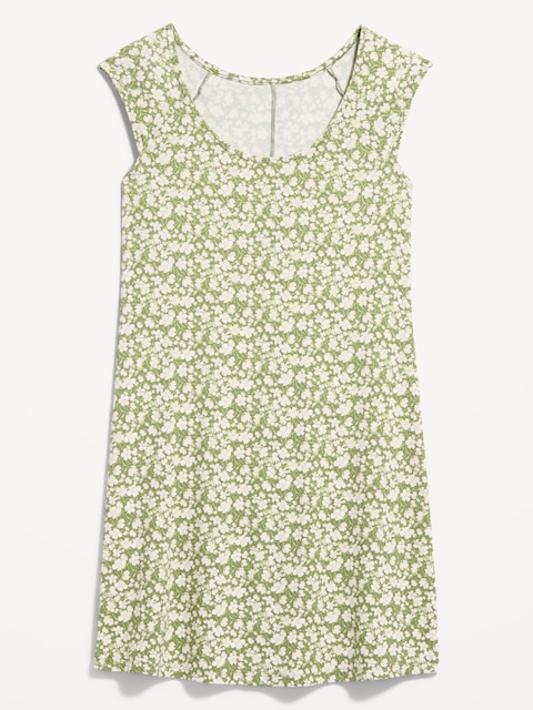 ROBE COURTE À MANCHES COURTES ET À ENCOLURE DÉGAGÉE