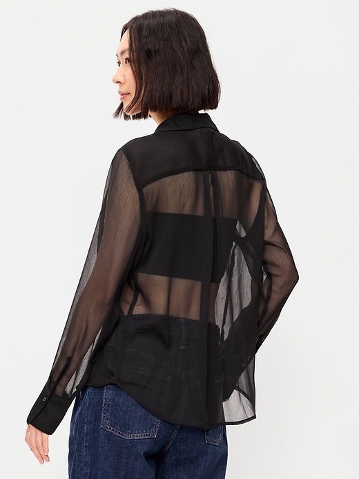 Image number 2 showing, Chiffon Button-Down Shirt