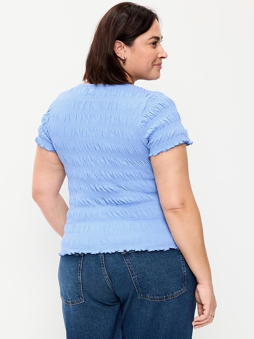 Image number 8 showing, Slit-Neck Smocked Top