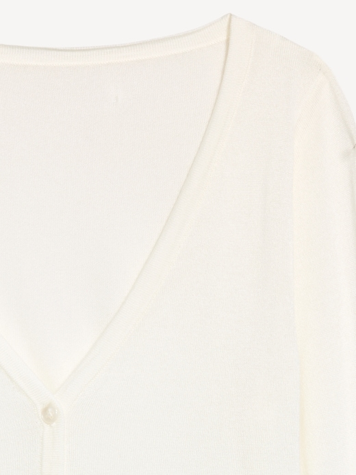 Image number 5 showing, V-Neck Long-Sleeve Sheer Cropped Cardigan