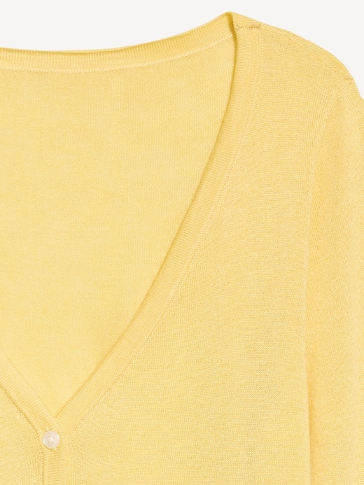 Image number 5 showing, V-Neck Long-Sleeve Sheer Cropped Cardigan