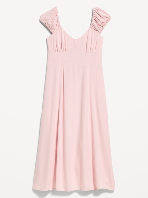 Short-Sleeve Fit & Flare Midi Dress