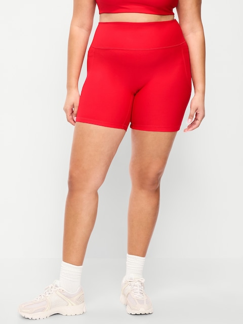 Extra-High Waisted PowerSoft Boundless Pocket Biker Shorts-- 6-inch inseam - No Front Seam