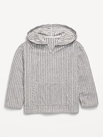 Image number 1 showing, Oversized Heavyweight Terry Striped Hoodie for Boys