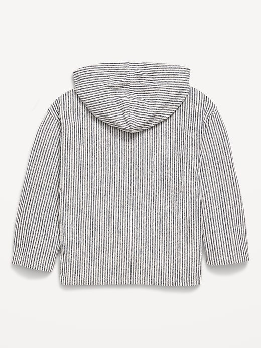Image number 2 showing, Oversized Heavyweight Terry Striped Hoodie for Boys