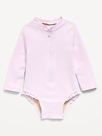 Image number 1 showing, Long-Sleeve Rashguard Swim One-Piece for Baby