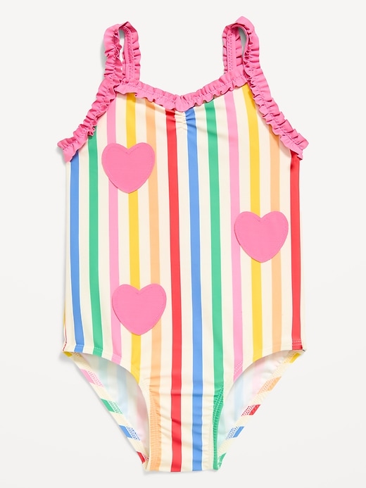 Image number 1 showing, Printed One-Piece Swimsuit for Toddler Girls