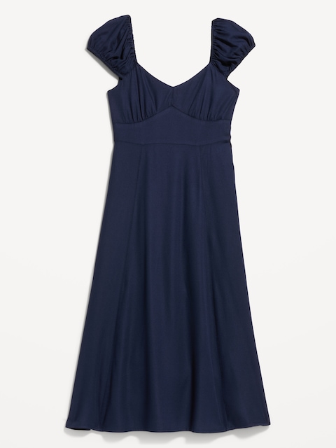 Short-Sleeve Fit & Flare Midi Dress