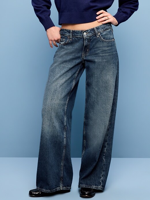 Image number 2 showing, Low-Rise Baggy Wide-Leg Jeans