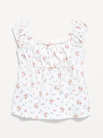 Image number 1 showing, Printed Short-Sleeve Scallop-Trim Top for Girls