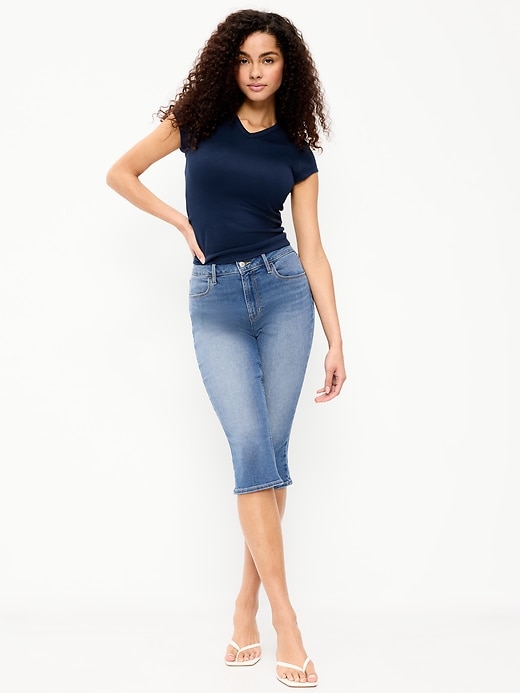 Image number 1 showing, High-Waisted Wow Capri Jeans