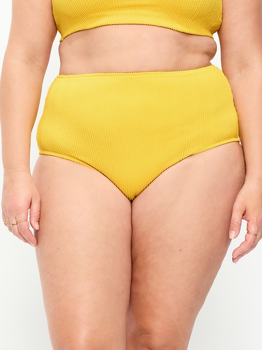 Image number 7 showing, High-Waisted Ribbed Bikini Swim Bottoms
