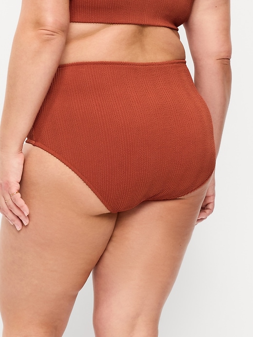 Image number 8 showing, High-Waisted Ribbed Bikini Swim Bottoms