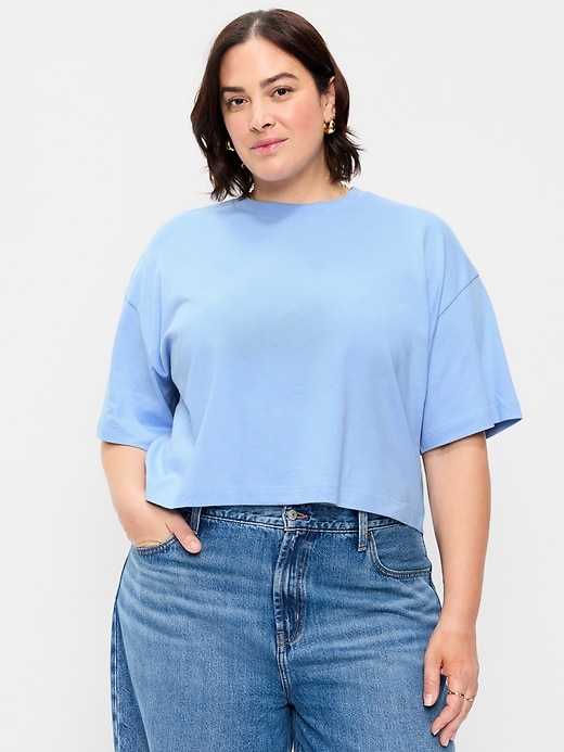 Image number 7 showing, Vintage Crew-Neck Oversized Crop T-Shirt