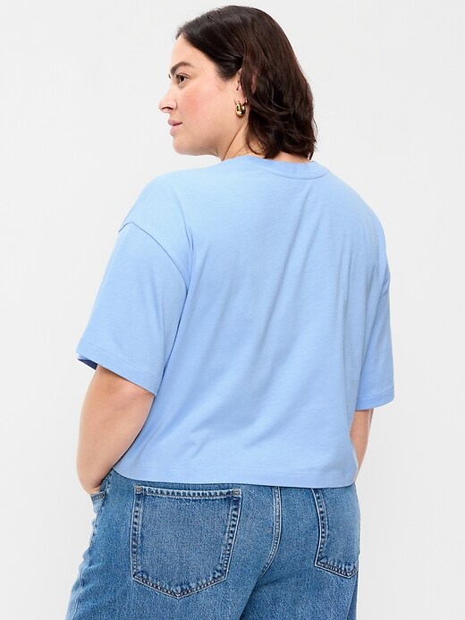 Image number 8 showing, Vintage Crew-Neck Oversized Crop T-Shirt