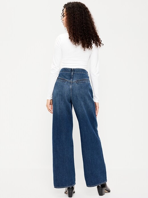 Image number 3 showing, High-Waisted Baggy Wide-Leg Jeans