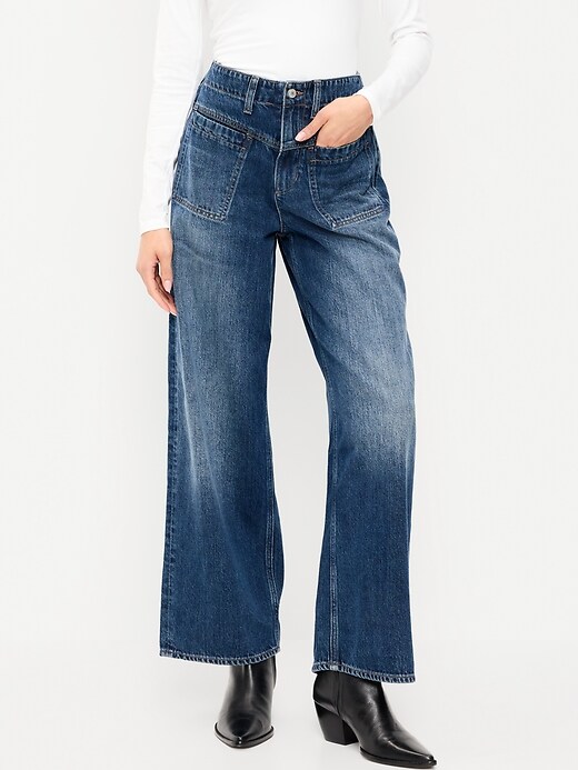 Image number 2 showing, High-Waisted Baggy Wide-Leg Jeans