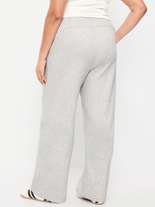 Image number 6 showing, High-Waisted Dynamic Fleece Textured Wide-Leg Sweatpants