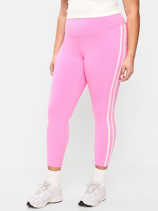 Image number 7 showing, High-Waisted PowerChill Side-Striped 7/8 Cotton Leggings