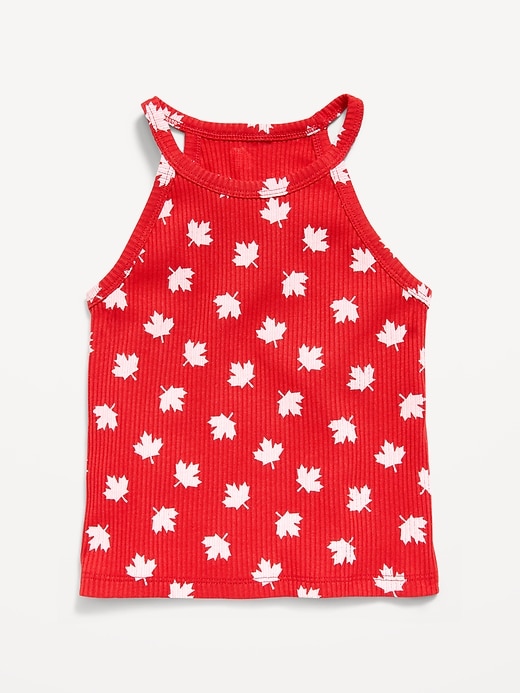 Image number 1 showing, Fitted Ribbed Halter Tank Top for Toddler Girls