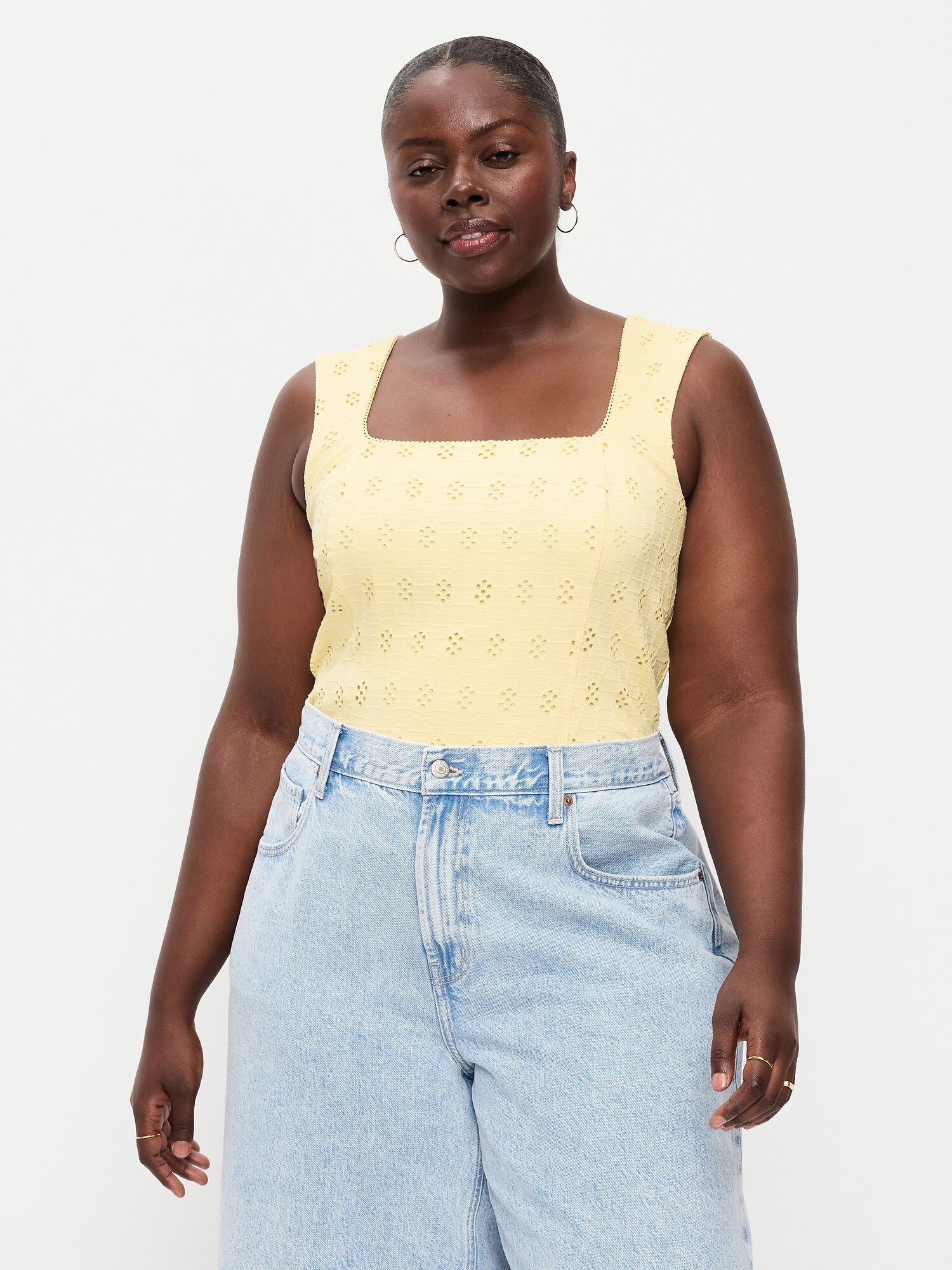 Seamed-Bodice Eyelet Tank Top | Old Navy