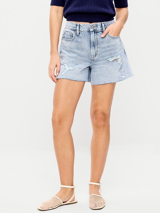 Image number 2 showing, High-Waisted OG Jean Cut-Off Shorts -- 4-inch inseam