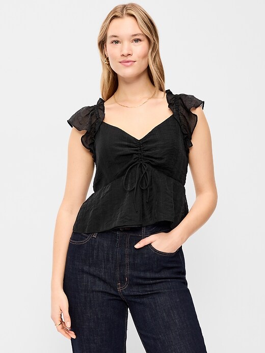 Image number 5 showing, Flutter-Sleeve Fit & Flare Top