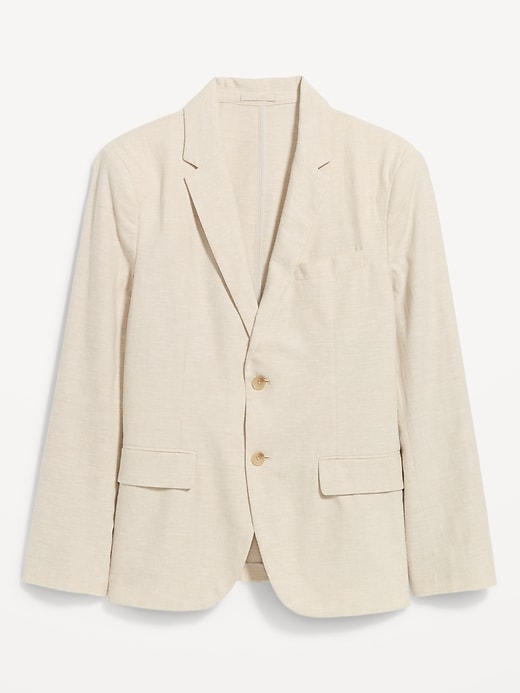 Image number 1 showing, Relaxed Unlined Linen-Blend Blazer